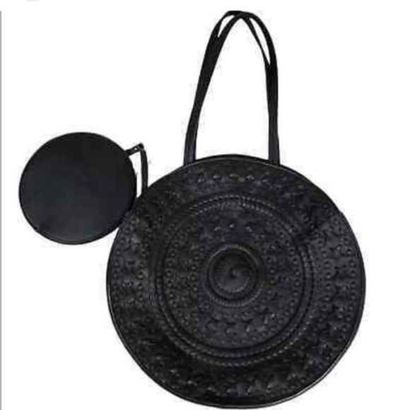Anthropologie Handbags - Anthropologie black Kelsey Woven Circle Bag .